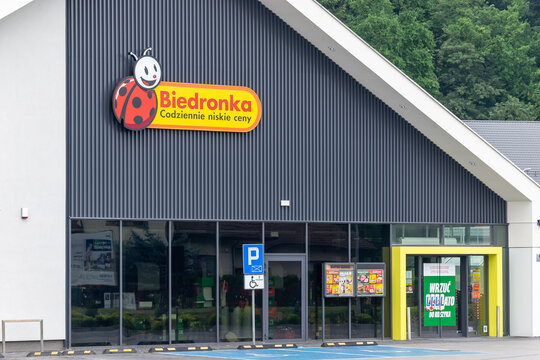Jaroszowice, Poland - July 14, 2024 - Biedronka grocery chain in Jaroszowice