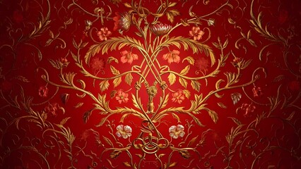Design of red wallpaper texture as a background