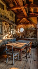 Fototapeta premium Old wooden interior