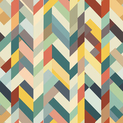 Colorful bold pastel herringbone pattern, flat design. Seamless pattern