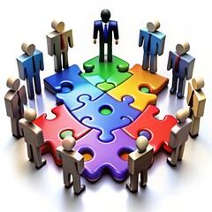 Teamwork Business Team Meeting Unity Jigsaw Puzzle Concept 