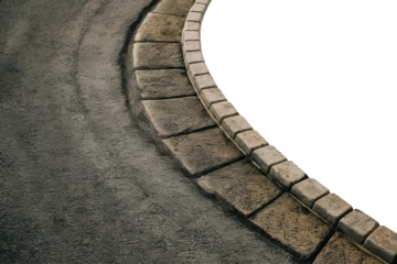 The road lit by the sun turns to the right.