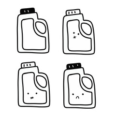 Cute Oil Packaging Vectors | Various Expressions | Minimalist Design | 4 Vectors