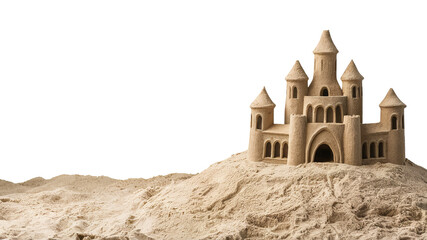 A sandcastle competition on the beach for Australia Day, showcasing creative talents. Concept of beach culture and craftsmanship