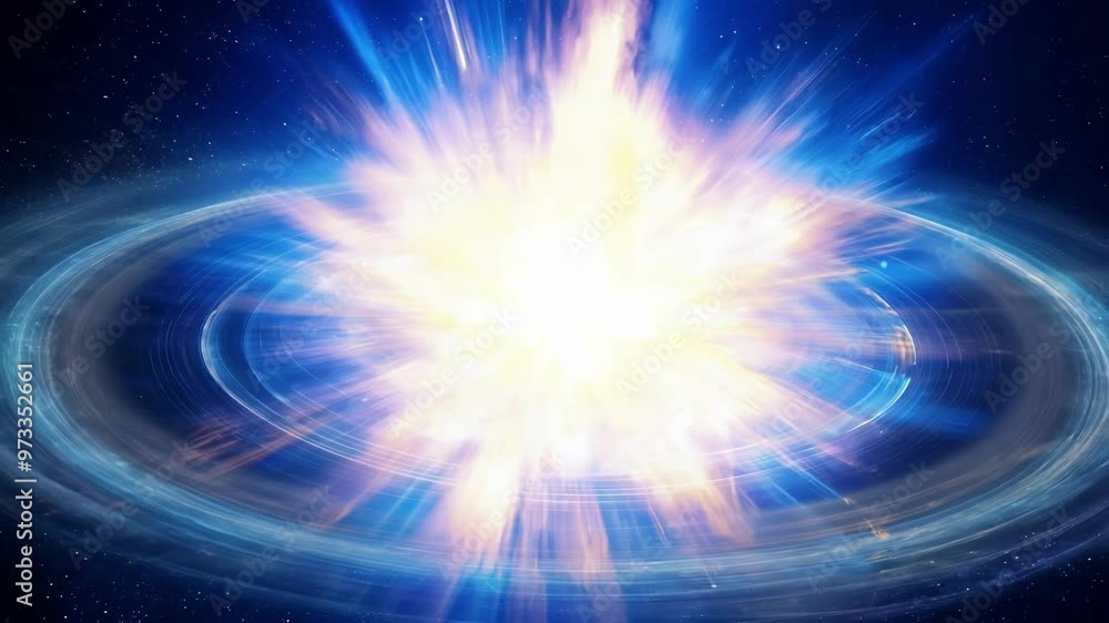 Aufkleber witness the power of a supernova explosion illuminating space with brilliant light, surrounded by a 