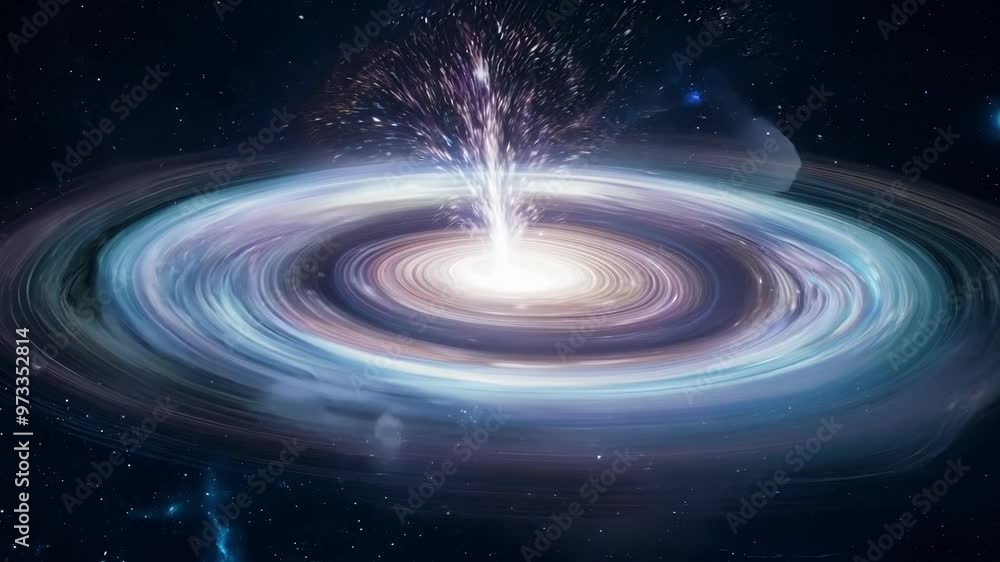 Leinwandbilder Swirling colorful interstellar dust and stars surround a bright galaxy center, creating a mesmerizing cosmic display in the vast universe