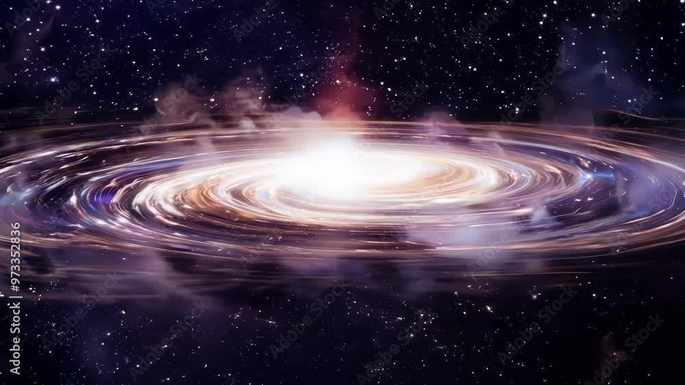 Aufkleber Mesmerizing spiral galaxy swirling through space, illuminated by countless stars, creating awe and wonder with vibrant colors and intricate patterns