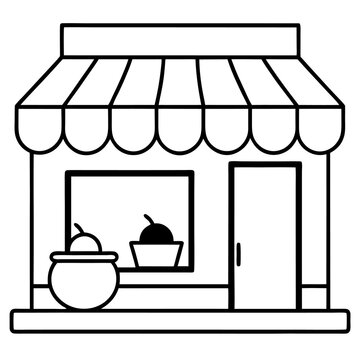 recommend clip art: food shop outline coloring book page line art drawing