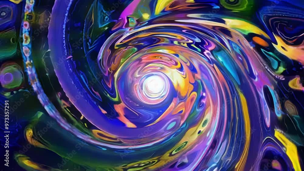 Aufkleber Abstract background with colorful swirl pattern creating a tunnel effect with light at the end, perfect for projects related to creativity, imagination, and the unknown