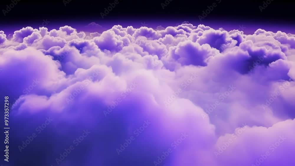 Wall mural beautiful purple cloudscape is filling the entire sky at night creating a breathtaking view. the vie