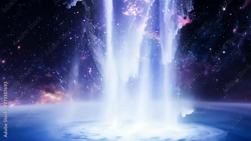 Aufkleber Mesmerizing light cascading through a cosmic universe full of stars and nebulae. Creating a surreal and abstract realm where science and fantasy collide. Igniting imagination and evoking hope. Peace