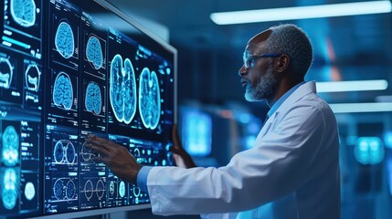 AI system aiding radiologists in real-time medical imaging to detect complex health issues.