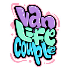 van life couple colorful motivational typography