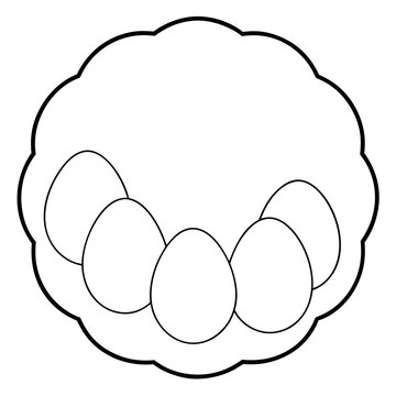 recommend clip art: frame with eggs outline coloring book page line art drawing