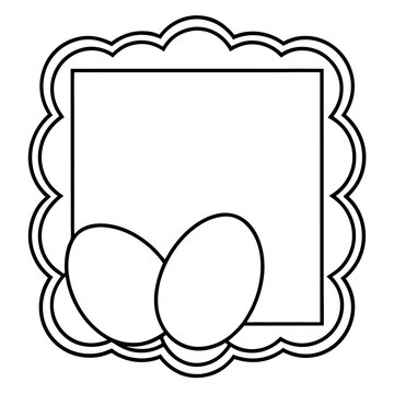recommend clip art: frame with eggs outline coloring book page line art drawing