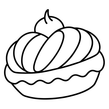 recommend clip art: french pastry s outline coloring book page line art drawing