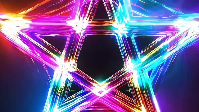 Laser pentagram icon on a pure black background.