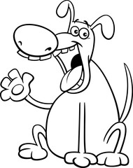 funny cartoon dog animal character coloring page