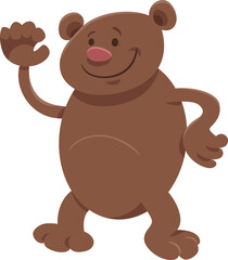 Obraz premium funny cartoon brown bear wild animal character