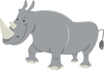 Fototapeta premium funny cartoon rhinoceros animal character