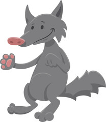 cartoon gray wolf wild animal character