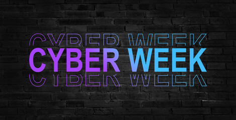 cyber week sign on a letter board