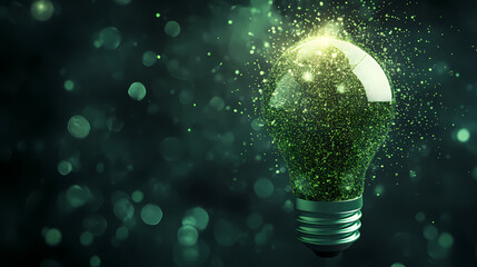 Green light bulb of future eco-energy
