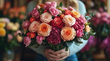 Dedicated florist arranging vibrant bouquets