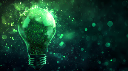 Green light bulb of future eco-energy