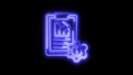 Crisis Management Icon in Video HD Neon Animation – Emergency and Risk Management Symbol with Dynamic Glow on Black Background