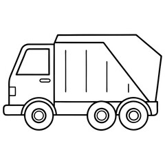 garbage truck outline coloring book page line art drawing
