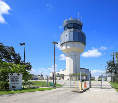 Fort Lauderdale Executive Airport Traffic Control Tower, located in Fort Lauderdale, Florida, USA. 