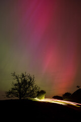 The Aurora Borealis over the Brecon Beacons National Park in Wales, 