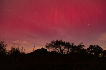 The Aurora Borealis over the Brecon Beacons National Park in Wales, 