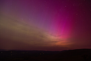 The Aurora Borealis over the Brecon Beacons National Park in Wales, 