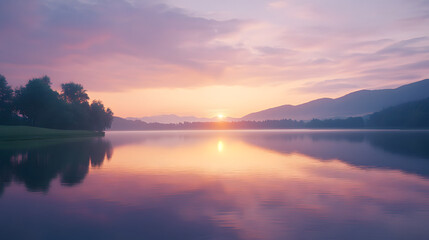 Fototapeta premium Lakeside Sunrise