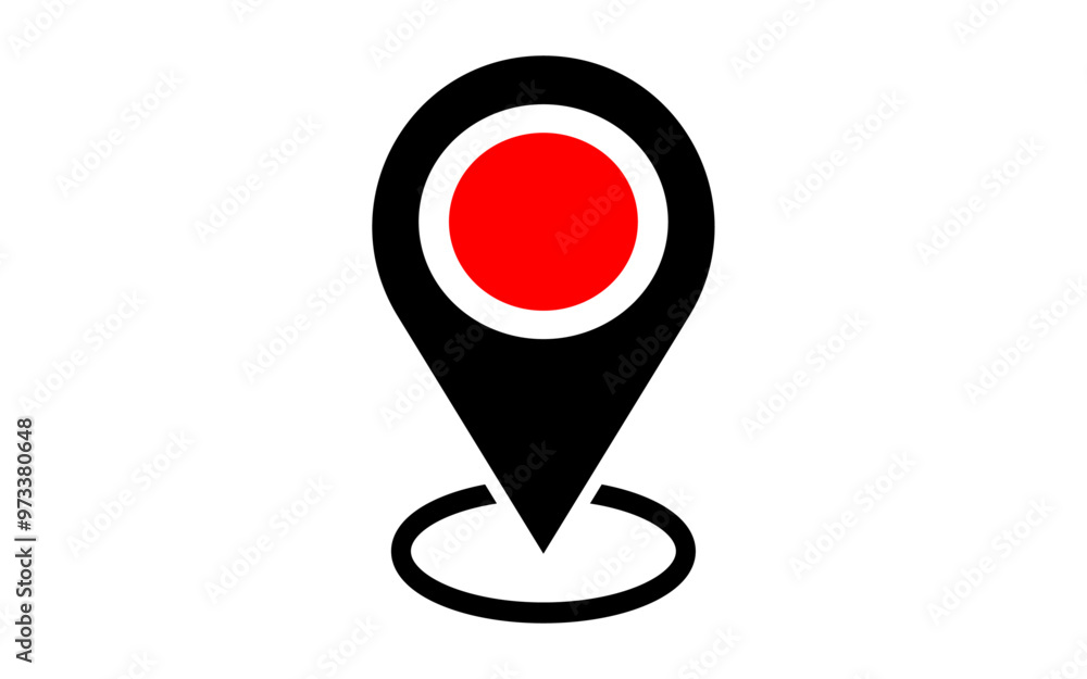 Poster location icon map icon destination place address navigation sign symbol apps website vector button