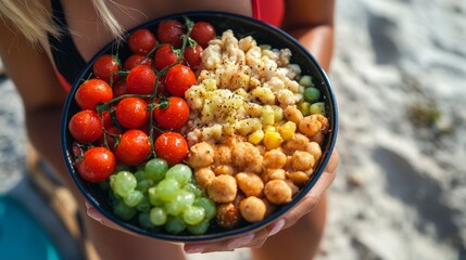 Healthy beach snack portrait