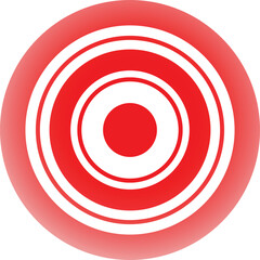 Abstract illustration with red gradient background and white circles creating a target effect