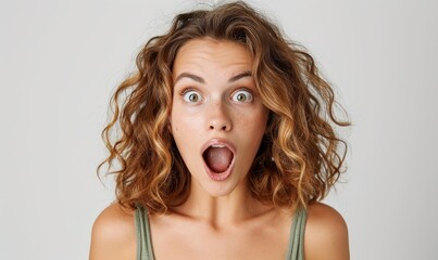 A shocked woman with open mouth