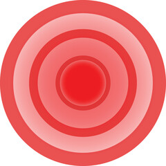Red gradient circles are spreading from the bright center like a painful burning sensation