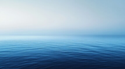 Obraz premium Gradient of cool blues transitioning from pale sky to deep navy, with a smooth, tranquil texture that evokes the serenity of water, 4K hyperrealistic photo.