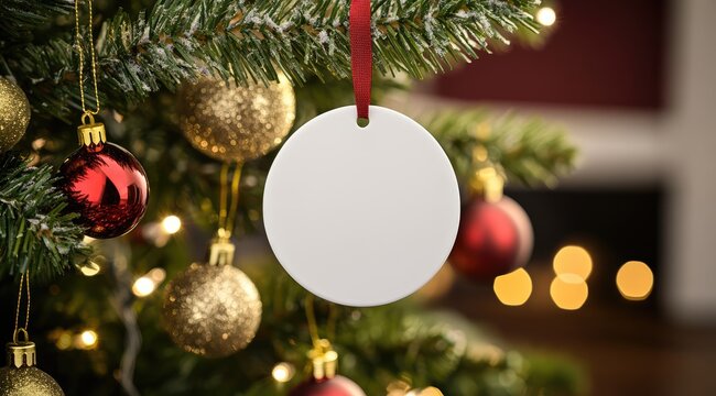 A beautifully adorned Christmas tree with sparkling ornaments and an empty mocap ornament waiting to be personalized with heartfelt messages