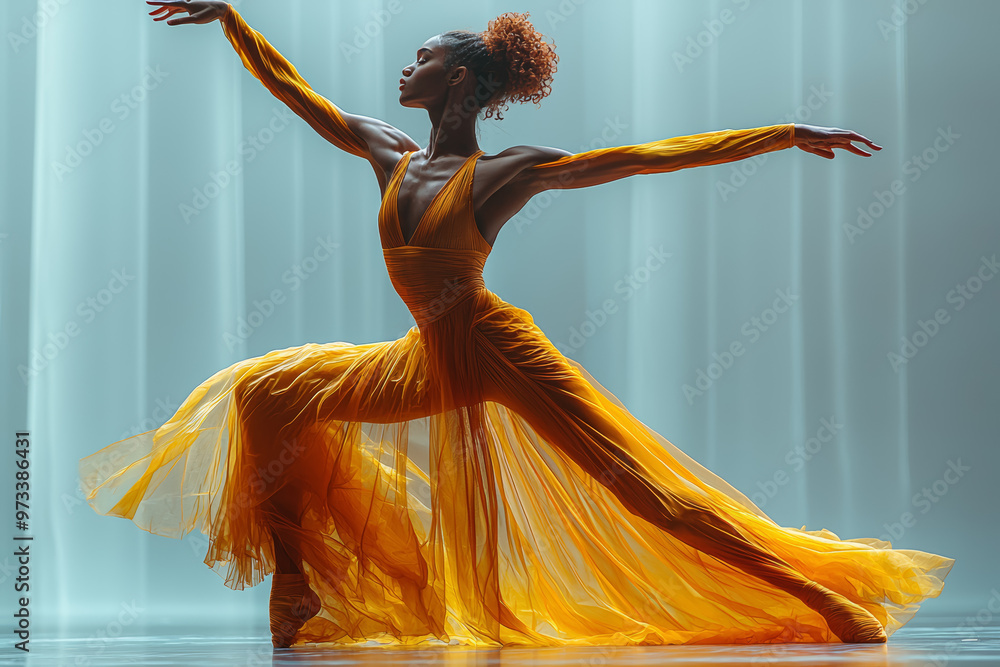 Poster a dancer performing a routine that incorporates problem-solving through innovative choreography and 