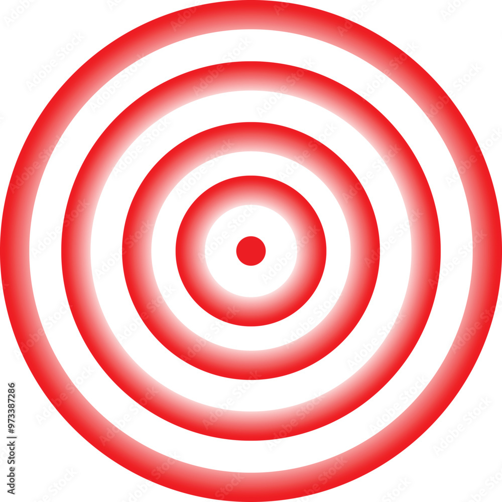 Poster simple background of red and white concentric circles creating a target effect