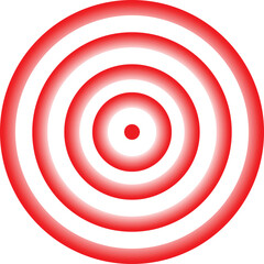 Simple background of red and white concentric circles creating a target effect
