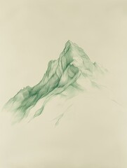 Gently Rounded Mountain Peak with Soft Flowing Mist in Serene Landscape