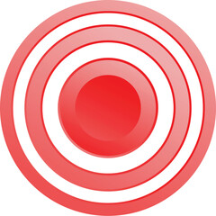 Abstract illustration featuring multiple red gradient concentric circles creating a target effect on a white background