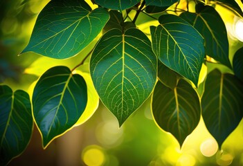 lush vibrant foliage bathed sunlight creating beautiful natural canopy dappled light patterns, leaves, trees, green, outdoors, branches, forest, summer