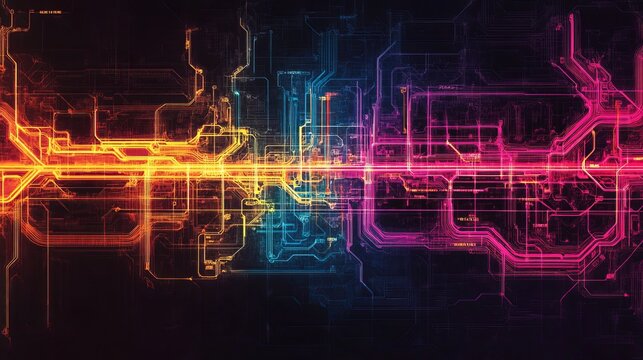 Heatmap of a subway map, with vibrant colors showing the most heavily used lines and stations, cooler tones in less frequented areas. 4K hyperrealistic photo.